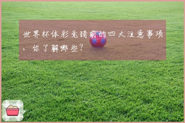 世界杯体彩竞猜前的四大注意事项，你了解哪些？
